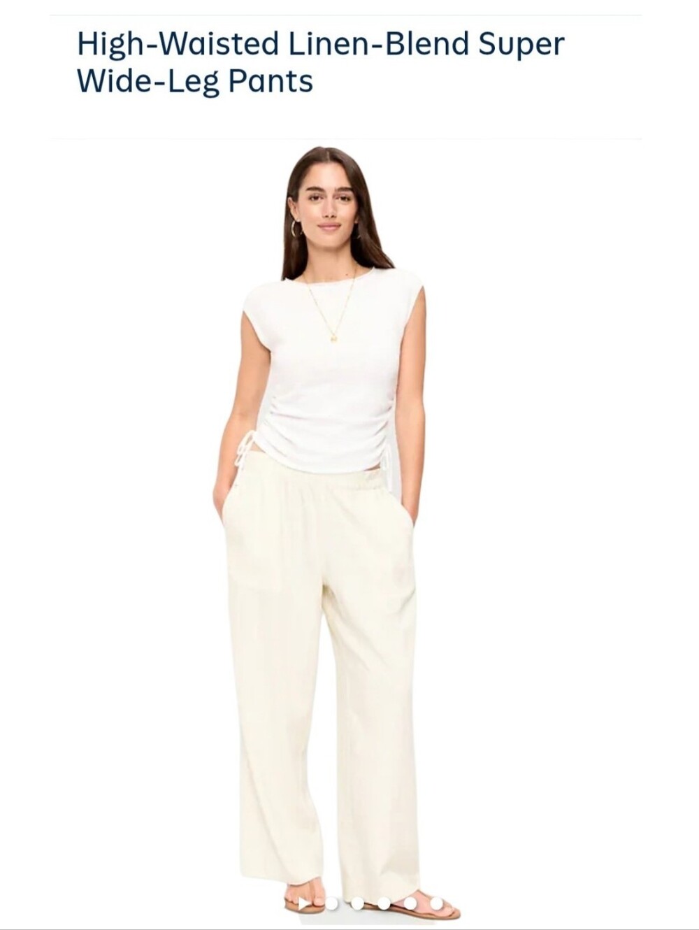 High Waisted Wide Leg Linen Blend Pants Old Navy Small